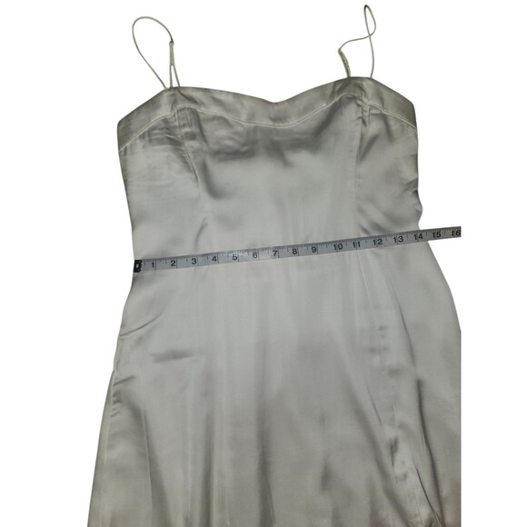 Abercrombie & Fitch Maxi Slip Dress Womens M Ivory Destination Wedding High Slit - Picture 7 of 9